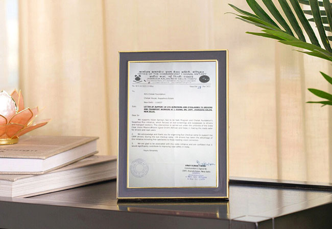 Appreciation certificate from Shri Vinay Kumar Tiwari (Commandant 1 Signal BN, CRPF)